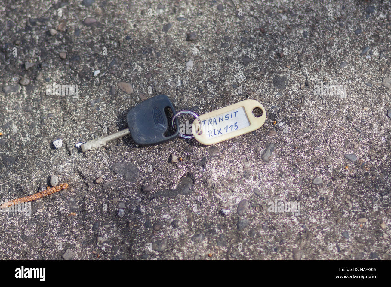 Car key in abandoned metal factory Stock Photo - Alamy