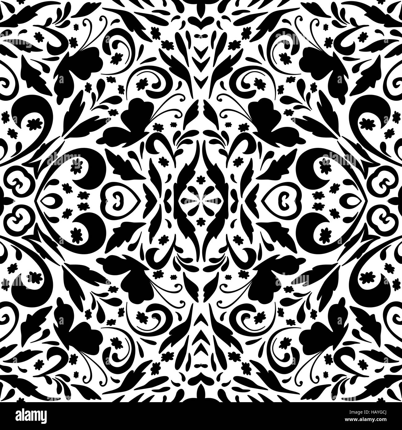 Seamless floral pattern with butterflies Stock Photo - Alamy