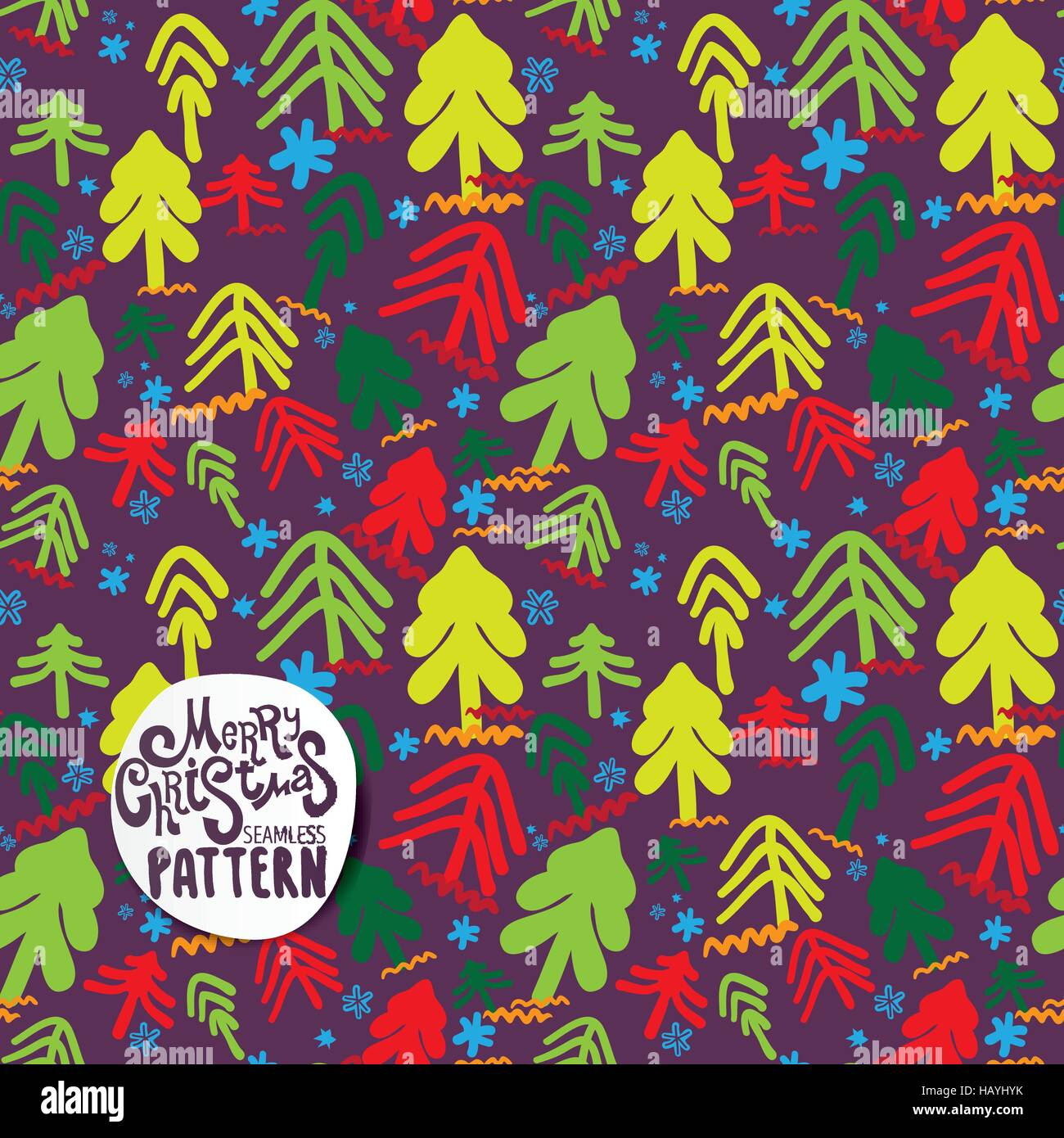 Christmas trees decoration pattern Stock Vector Images - Alamy