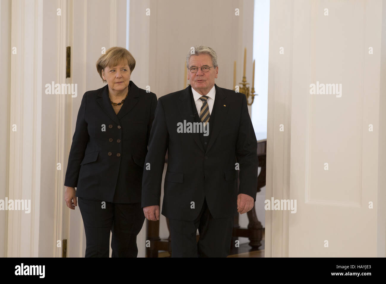 Merkel is appointed new Chancellor by Gauck Stock Photo