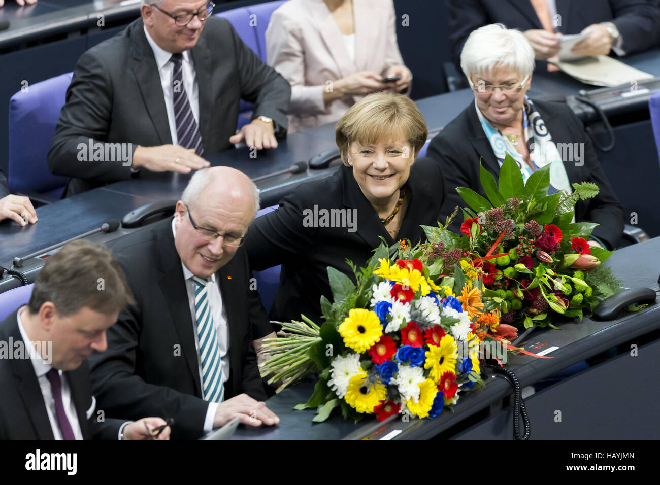 Angela Merkel is re-elected Stock Photo