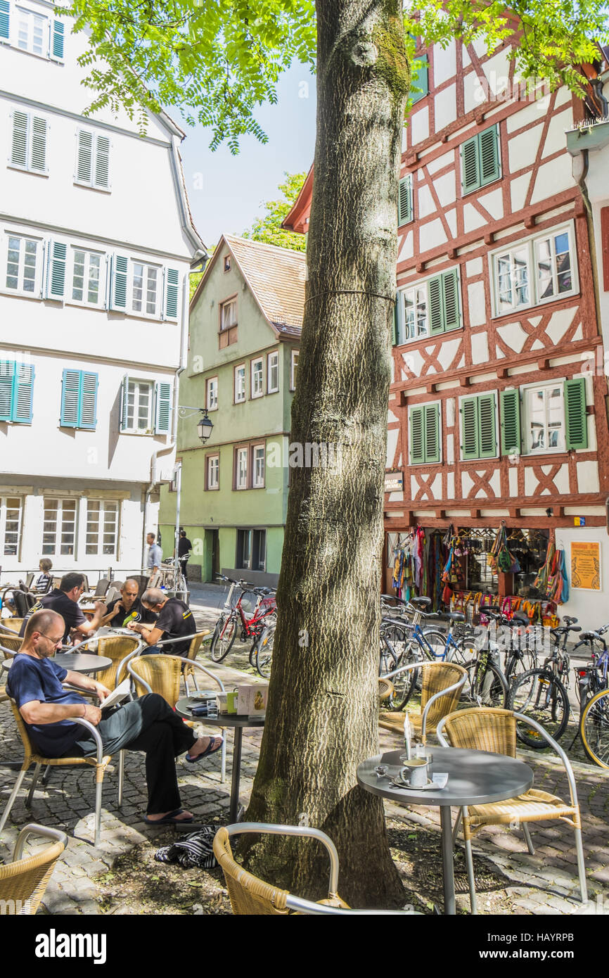 outdoor cafe, tuebingen Stock Photo Alamy