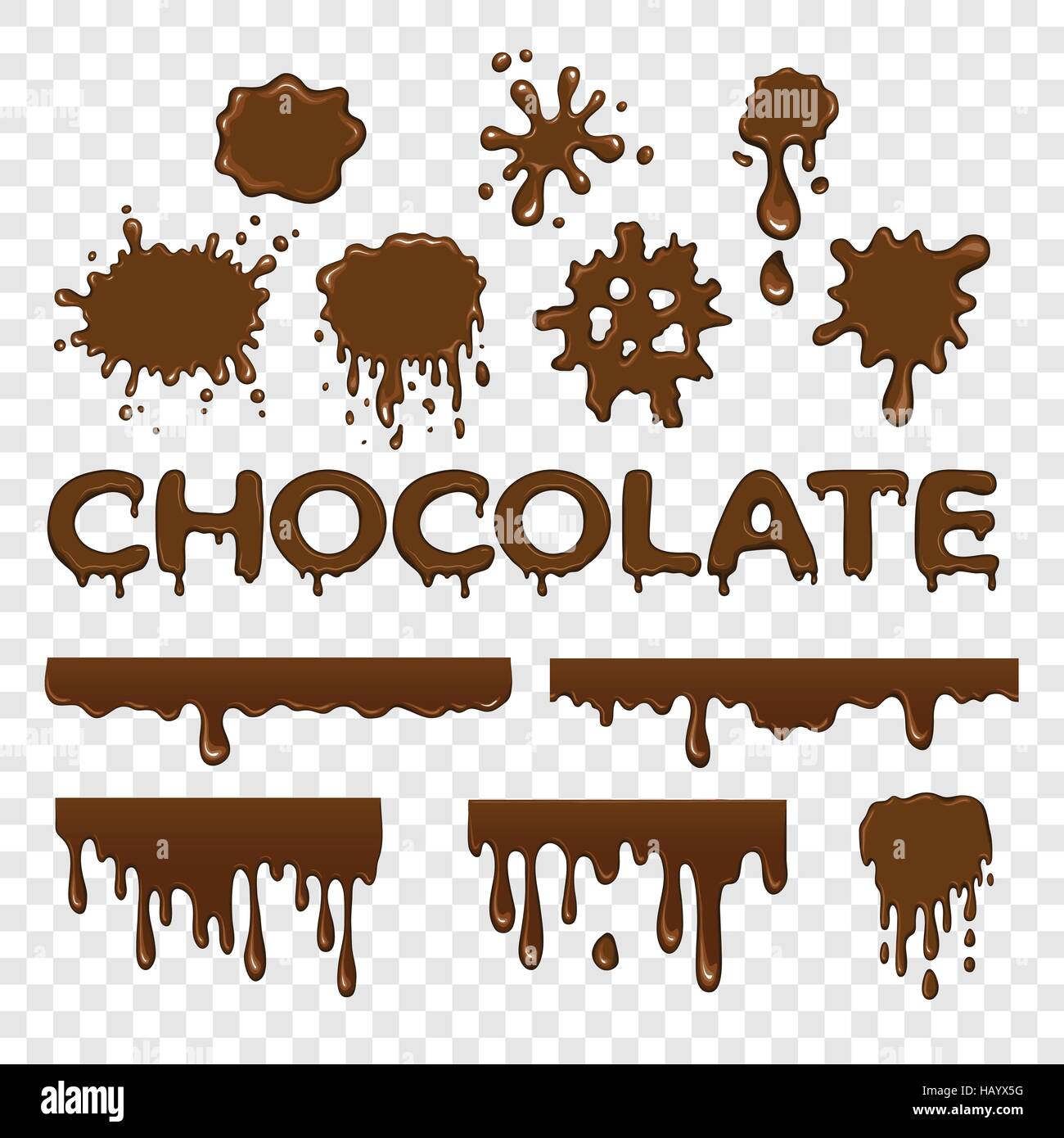 Chocolate splat collection Stock Vector
