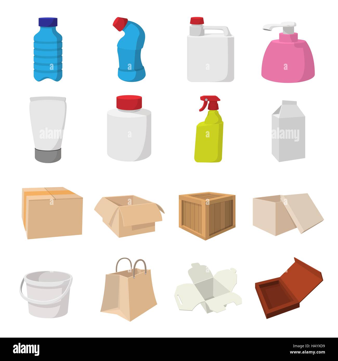 Packaging cartoon icons set Stock Vector Image & Art - Alamy