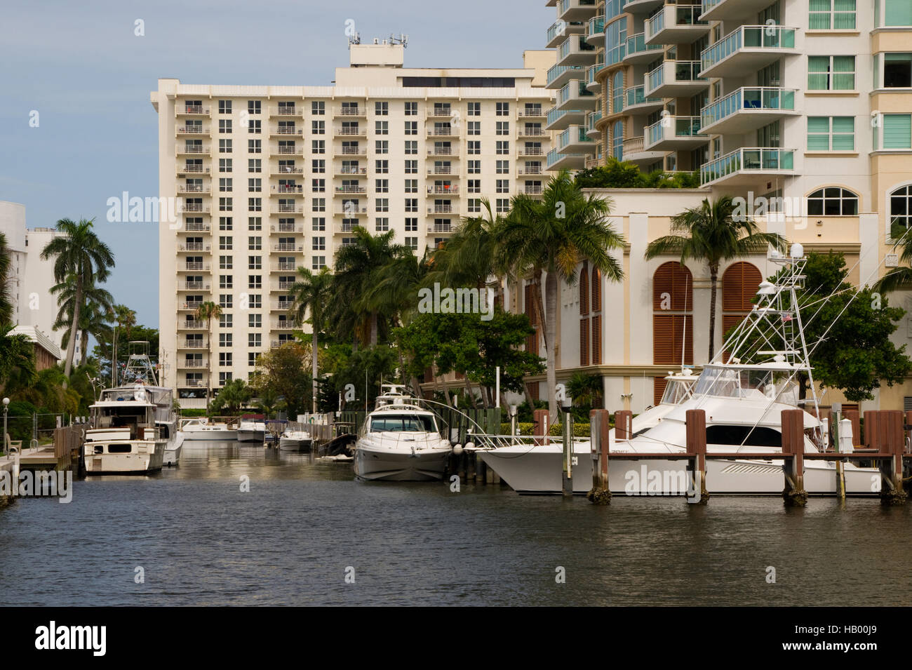 Fort Lauderdale, canal, river, homes, yacht Stock Photo Alamy