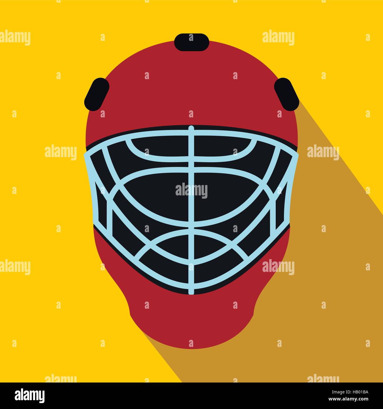 Goalkeeper hockey helmet flat icon Stock Vector Image & Art - Alamy