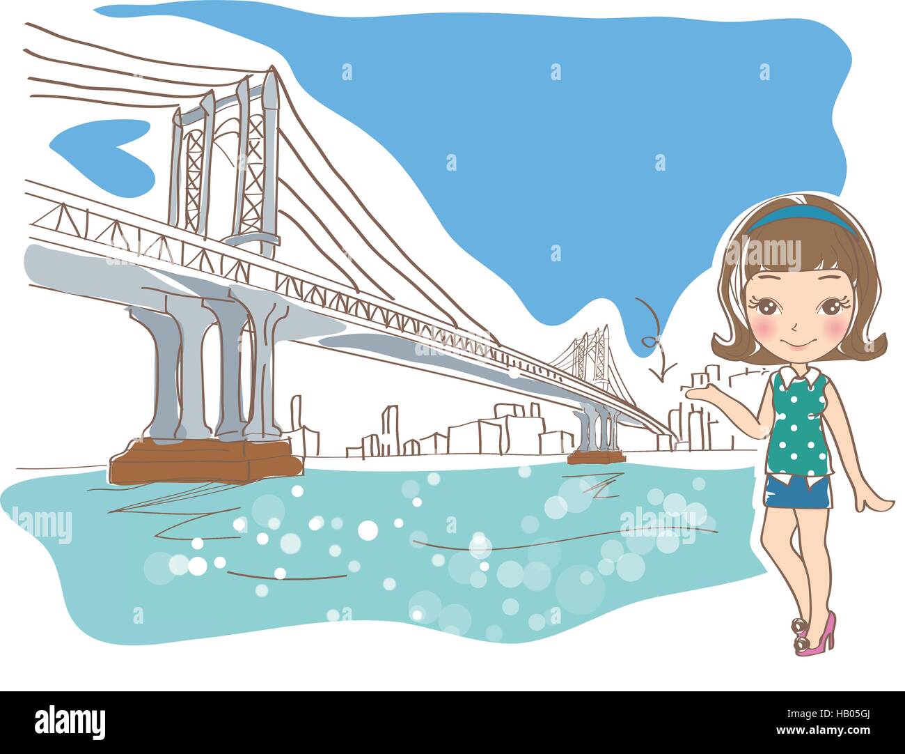 Brooklyn bridge pier Stock Vector Images - Alamy
