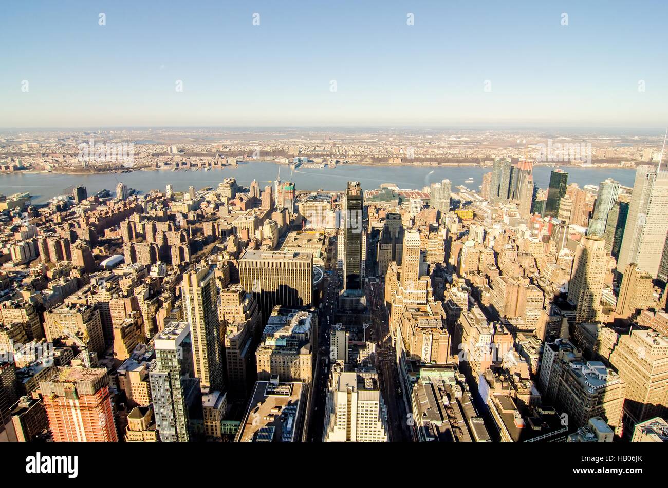 new york city manhattan skyline aerial Stock Photo - Alamy