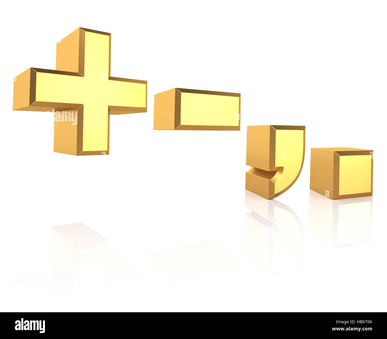 3D Gold Signs Stock Photo