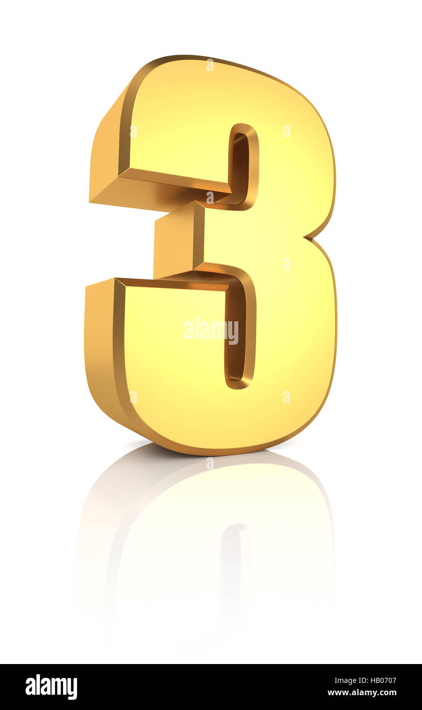 3d Number 3 Stock Photo