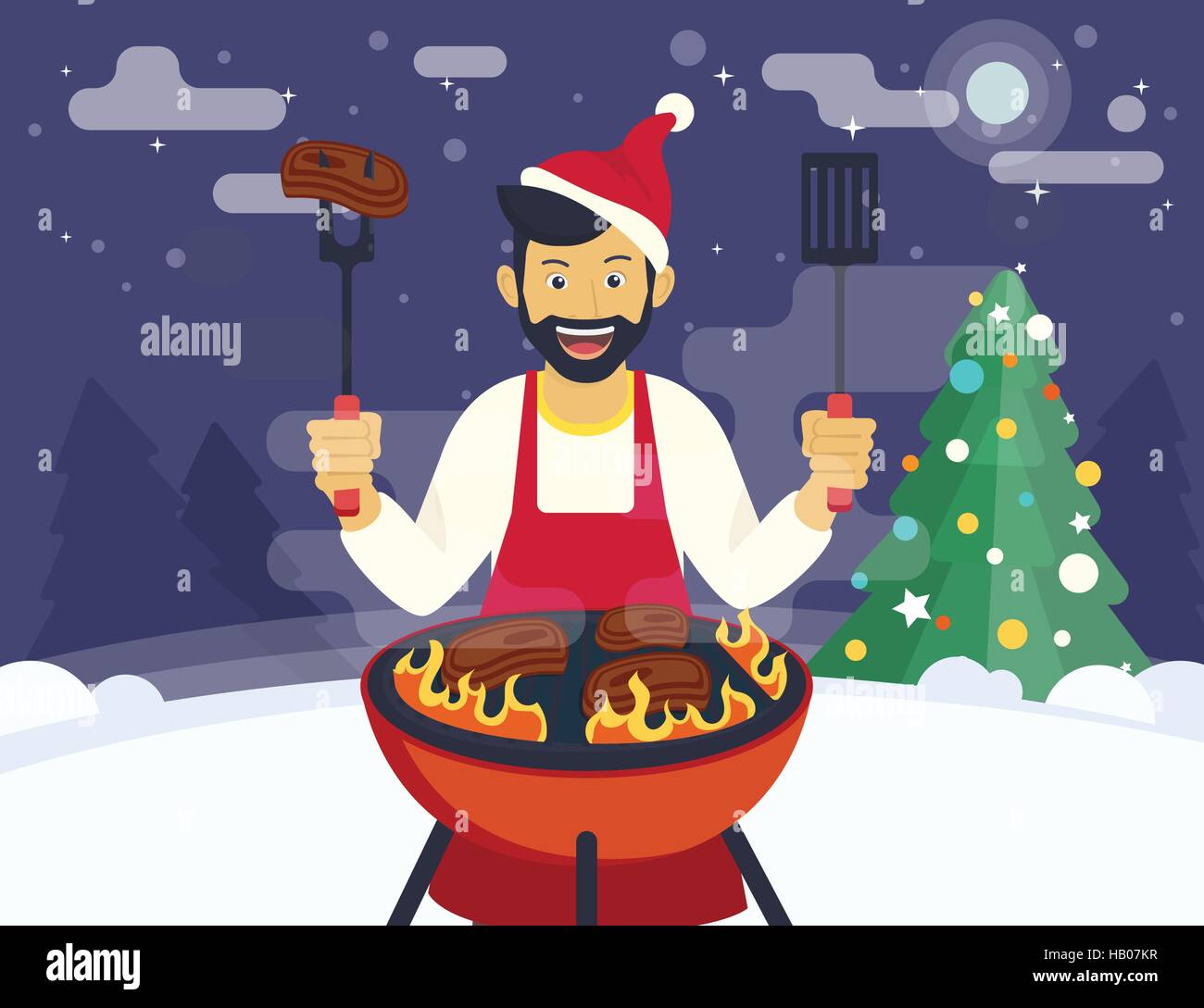 Bbq Cooking Party Stock Vector Image Art Alamy