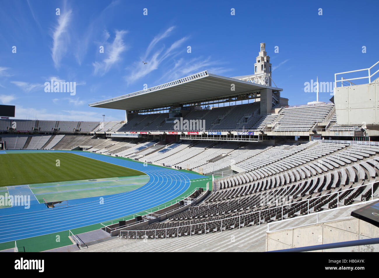 Barcelona olympic stadium empty hi-res stock photography and images - Alamy
