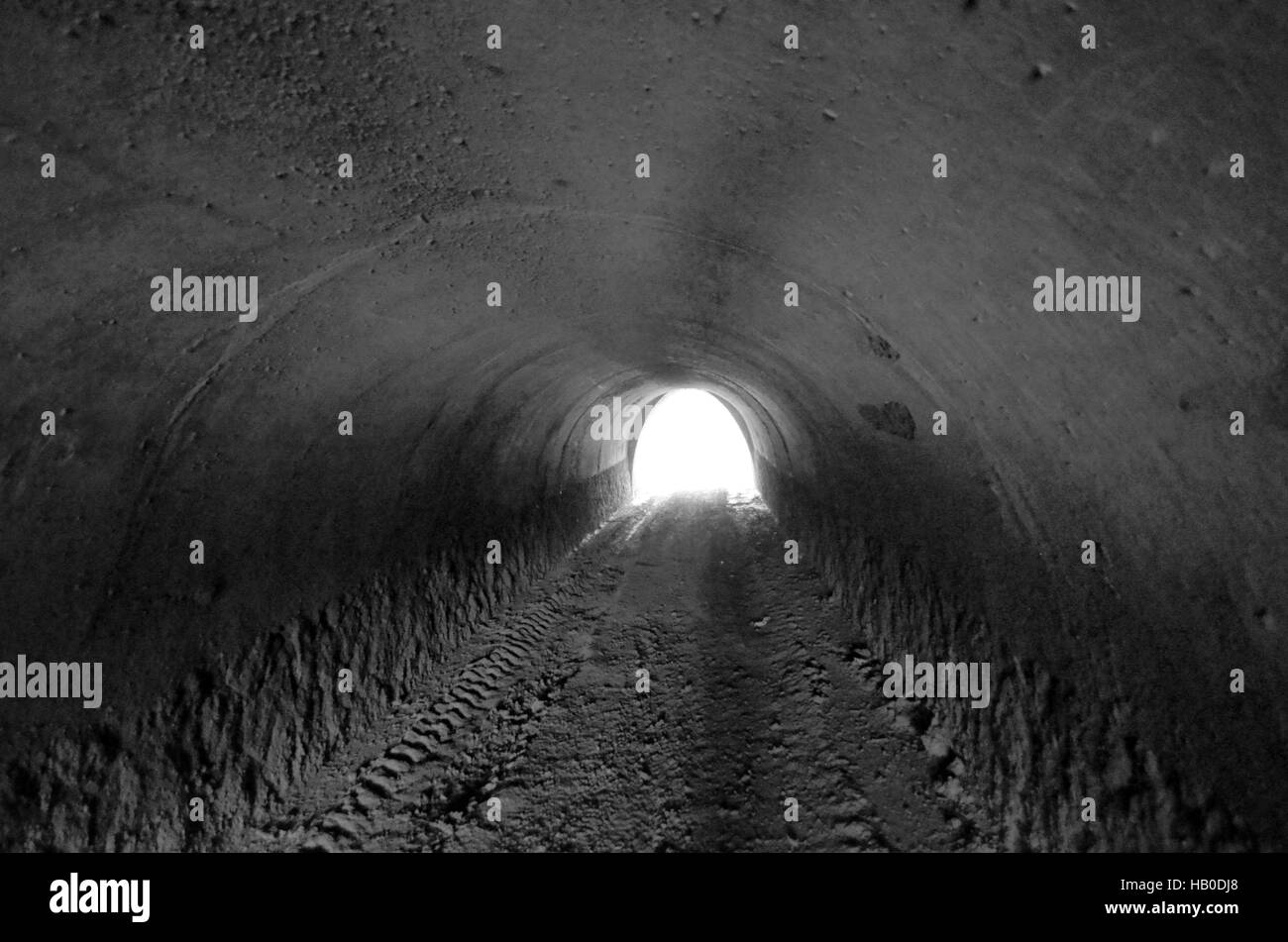 Urban exploration inside a tunnel Stock Photo