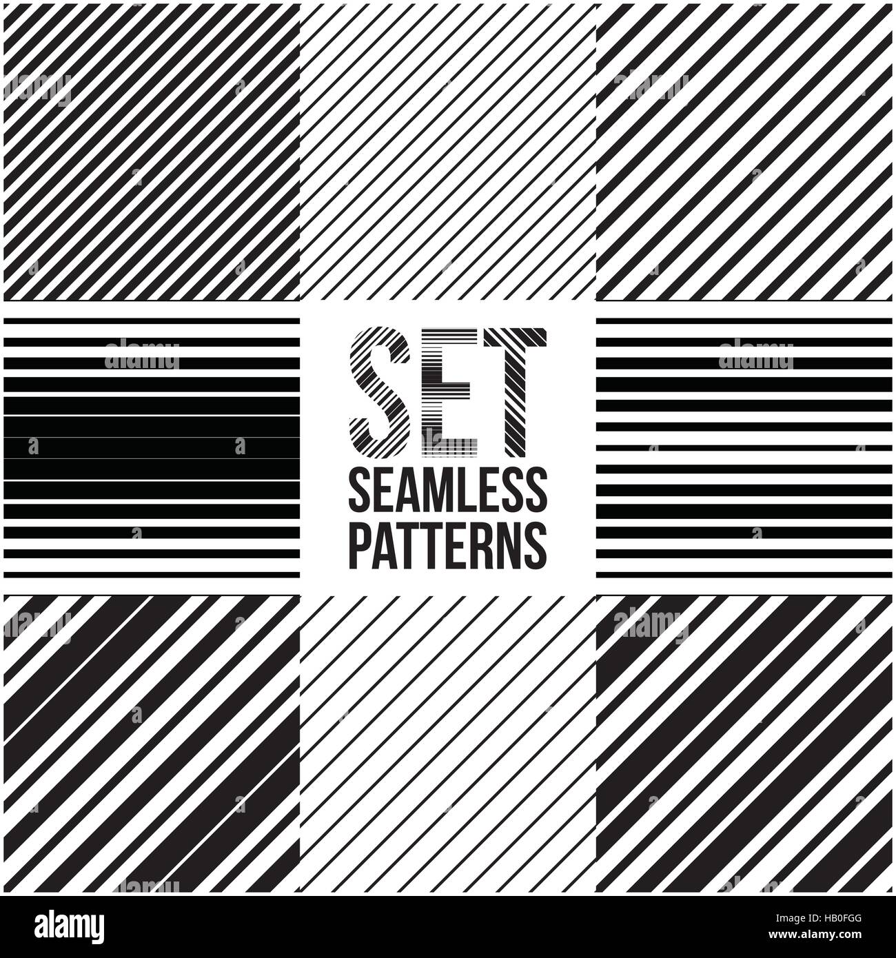 Universal different vector seamless patterns. lines ornament Stock Vector