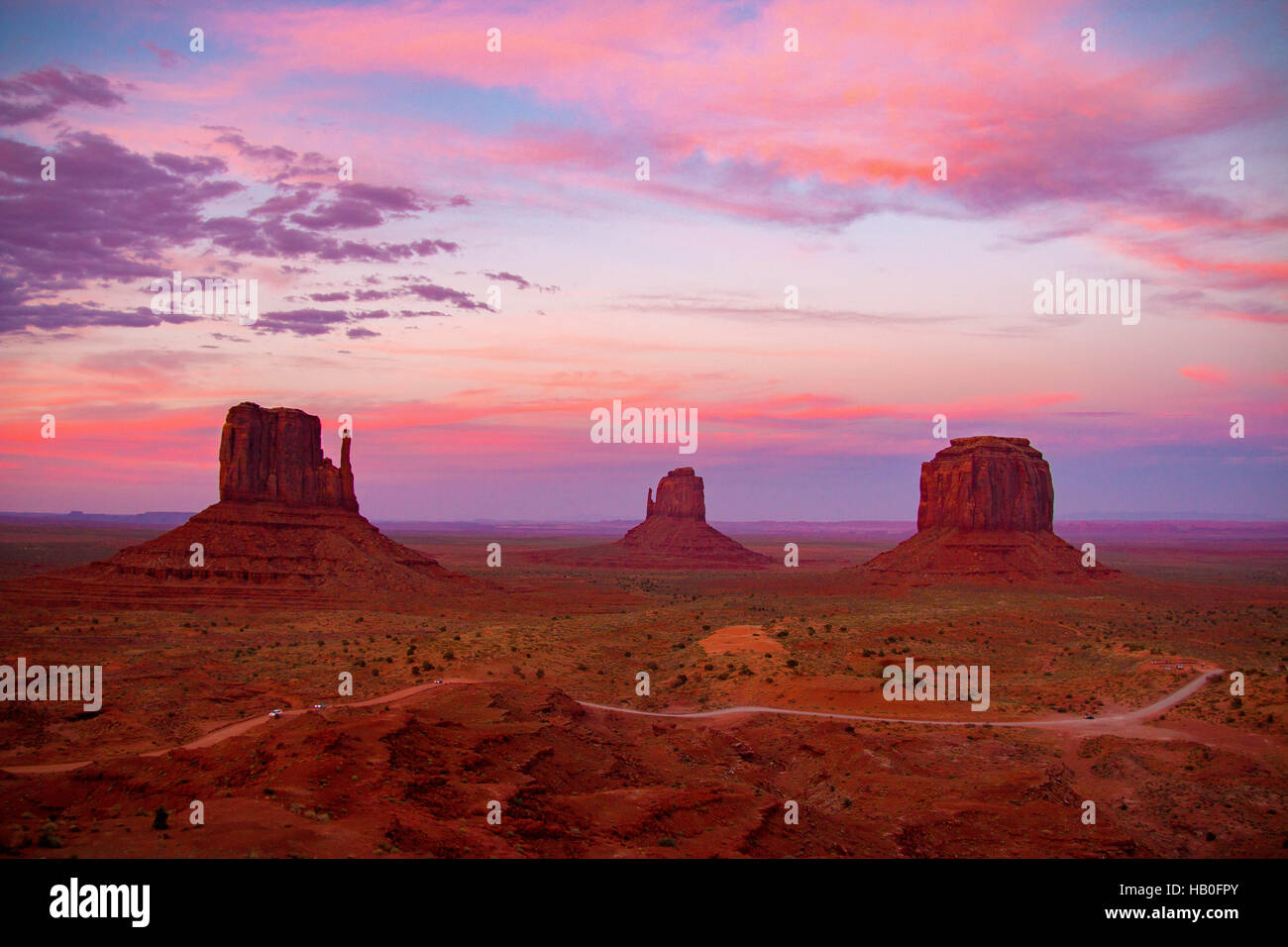Monument Valley on the border between Arizona and Utah, United States Stock Photo