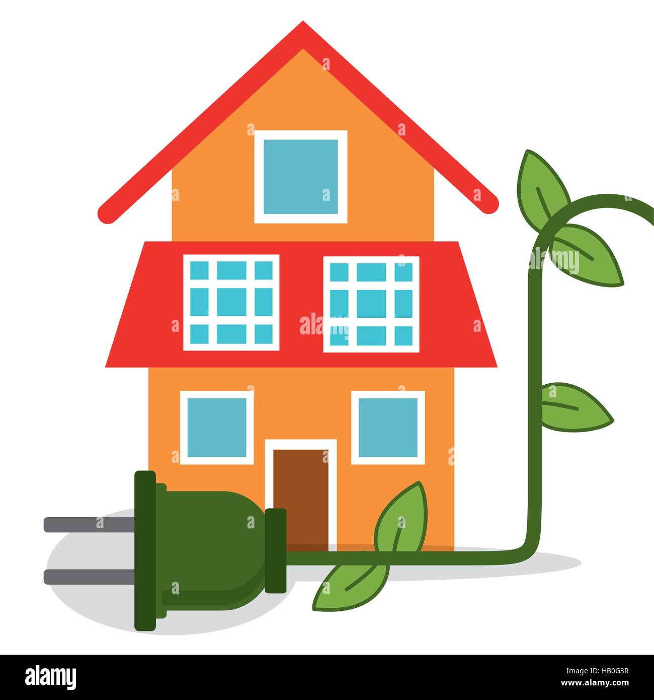 ecology house home energy Stock Vector Image & Art - Alamy