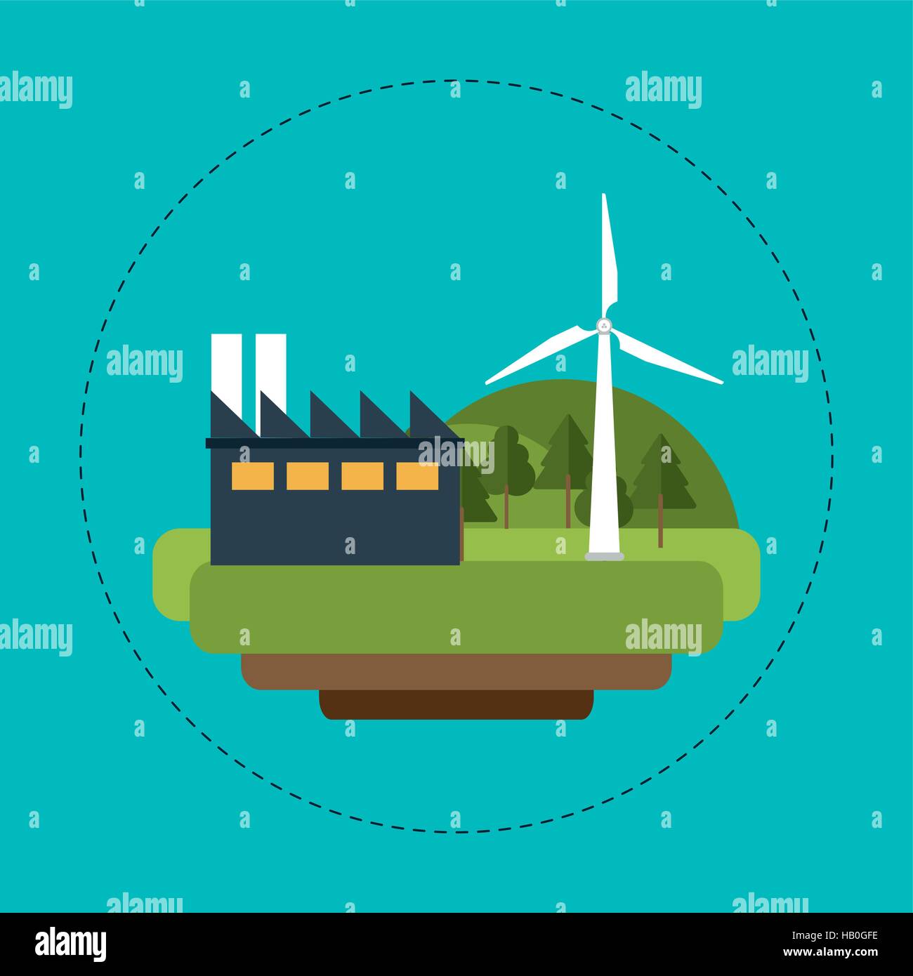 wind turbines industrial green energy Stock Vector Image & Art - Alamy