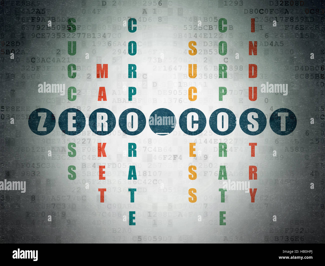 Finance concept Zero cost in Crossword Puzzle Stock Photo Alamy