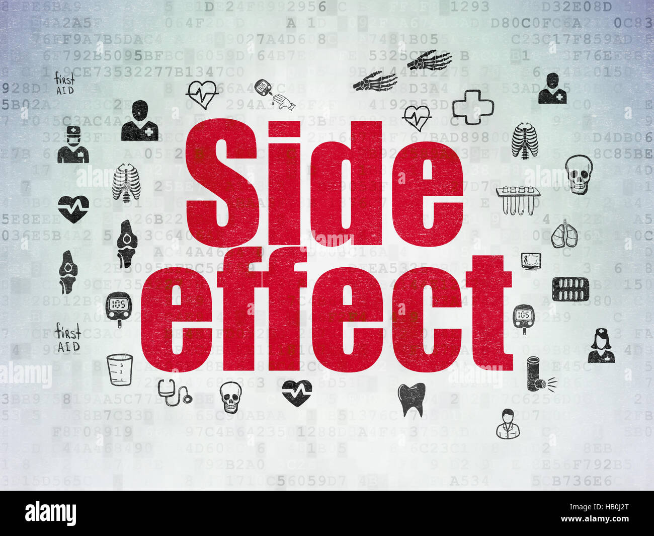 Healthcare concept: Side Effect on Digital Data Paper background Stock ...