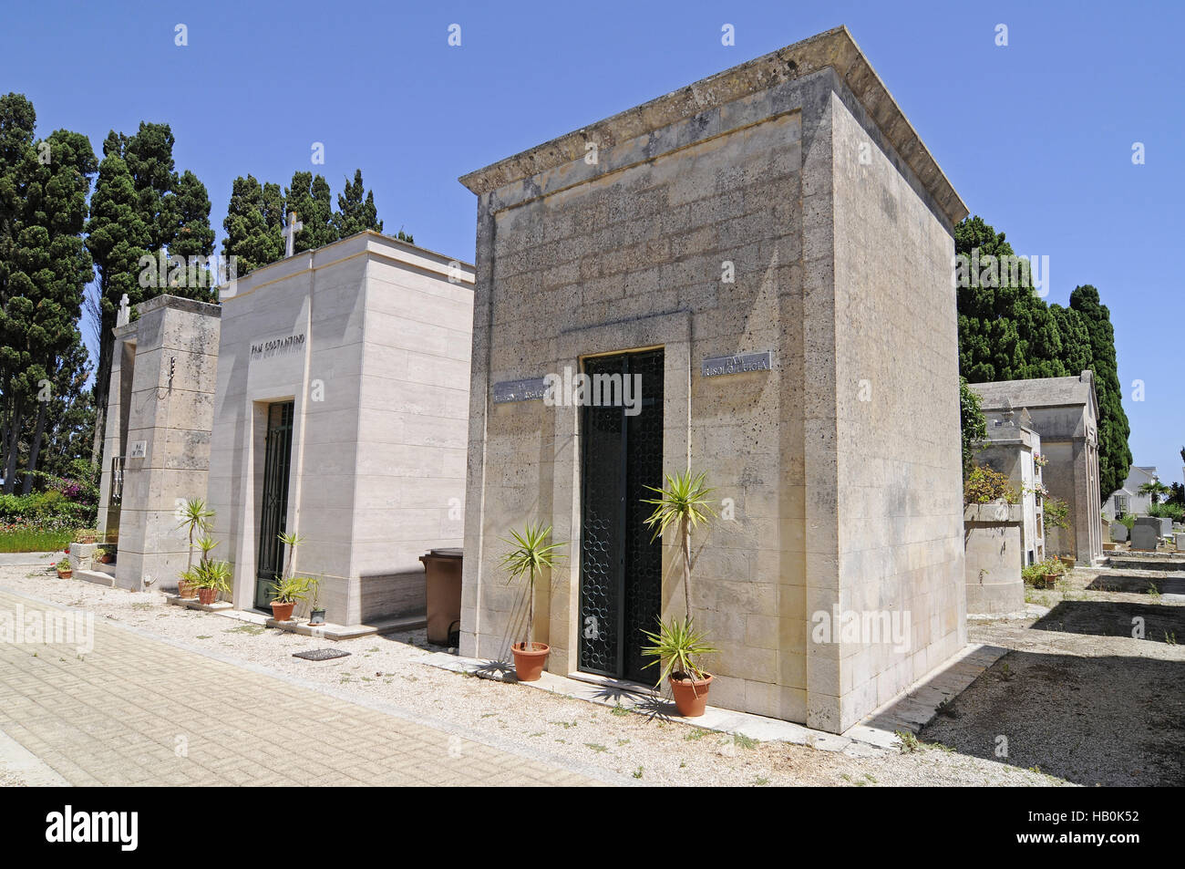 Graves, cemetery, Otranto, Italy Stock Photo