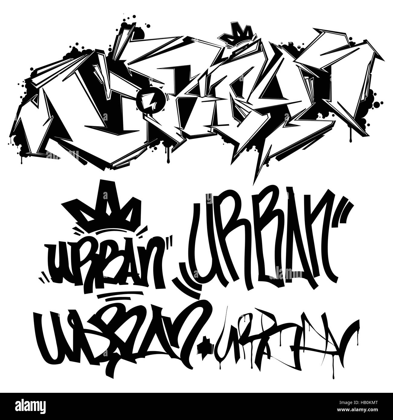 Collection of Graffiti element tags vector illustration concept Stock  Vector