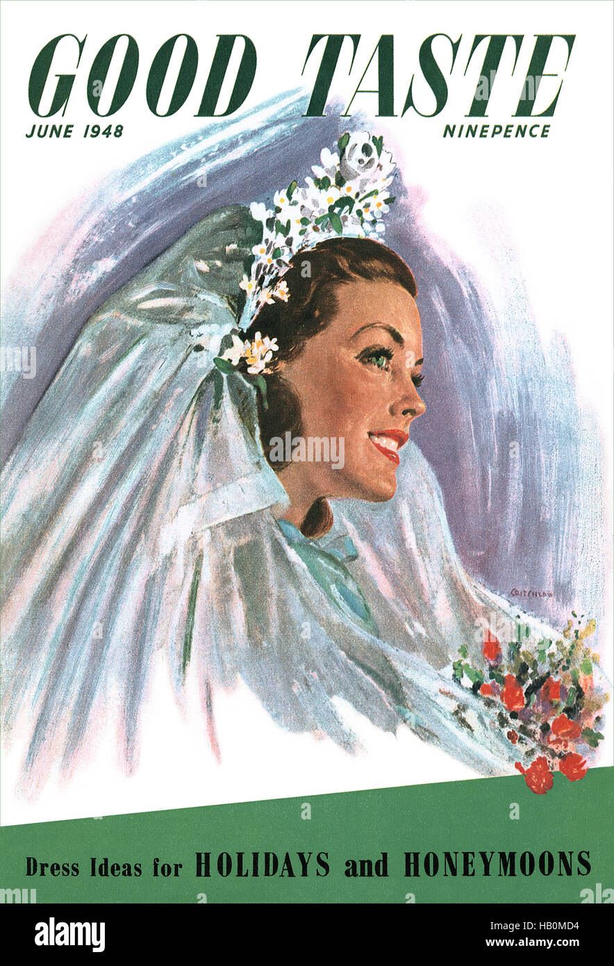 Front cover of Good Taste magazine for June 1948 with an illustration by Michael Critchlow Stock Photo