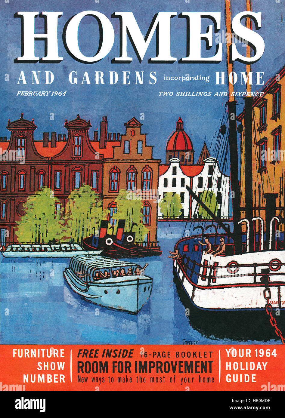 Front cover of Homes And Gardens magazine for February 1964 with an