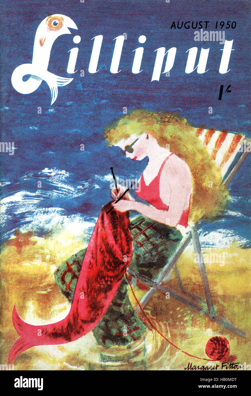 Front cover of Lilliput magazine for August 1950 with an illustration ...