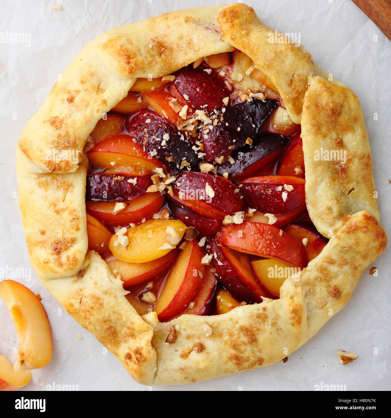 Rustic Fruits galette with nuts, food above Stock Photo Alamy