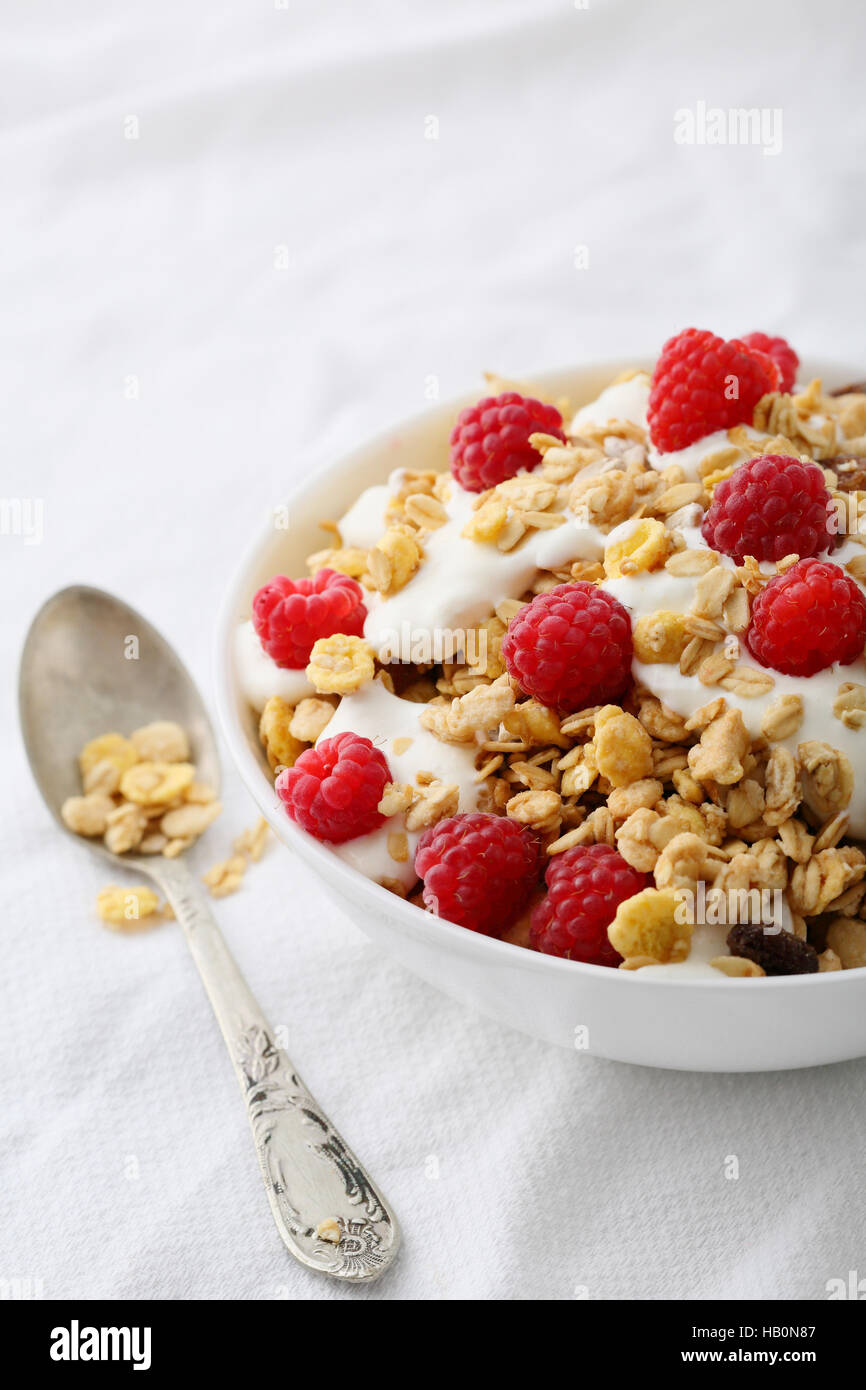 Cereals for healthy breakfast, food closeup Stock Photo