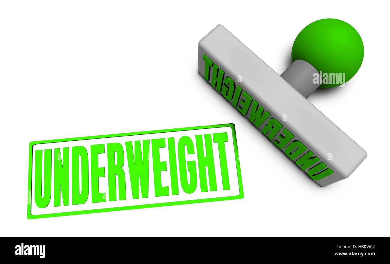 Underweight Stamp or Chop on Paper Concept in 3d Stock Photo