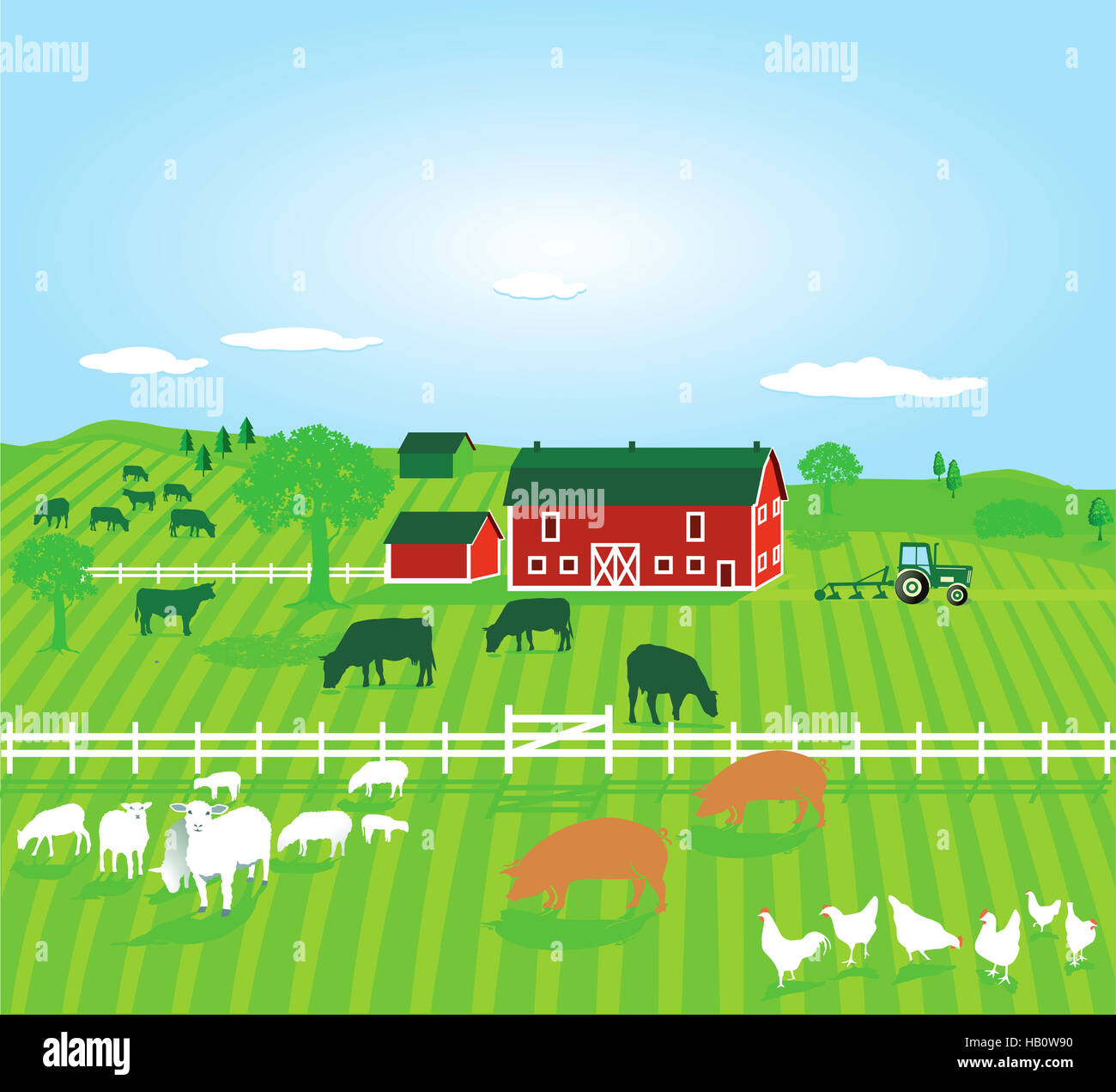 Agriculture with Farm animals Stock Photo - Alamy