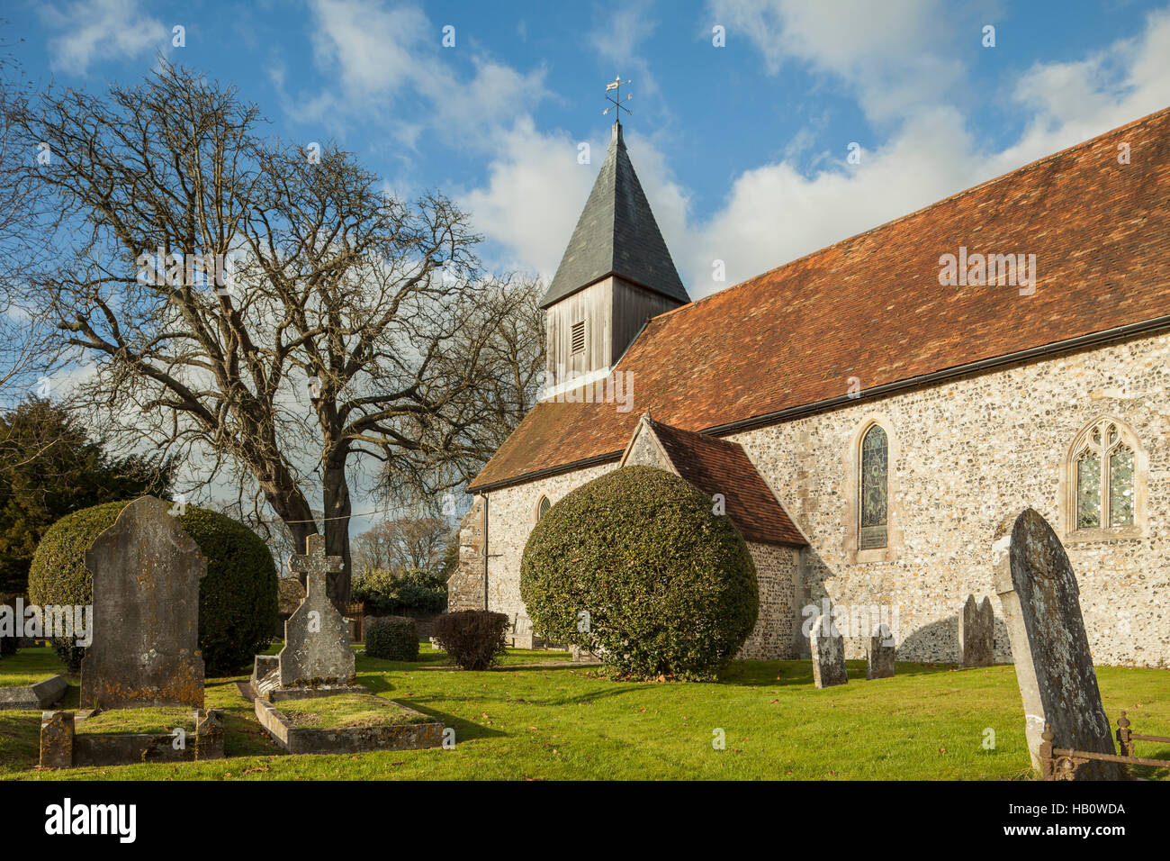 Autumn afternoon at St Peter's & Paul's church at Exton, Hampshire, England. Stock Photo