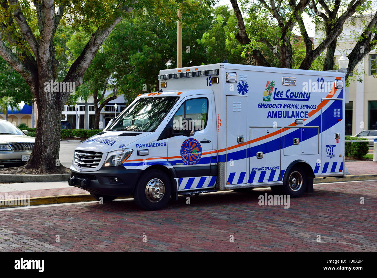 Ambulance of Lee County seen in Fort Myers, Florida, USA Stock Photo - Alamy