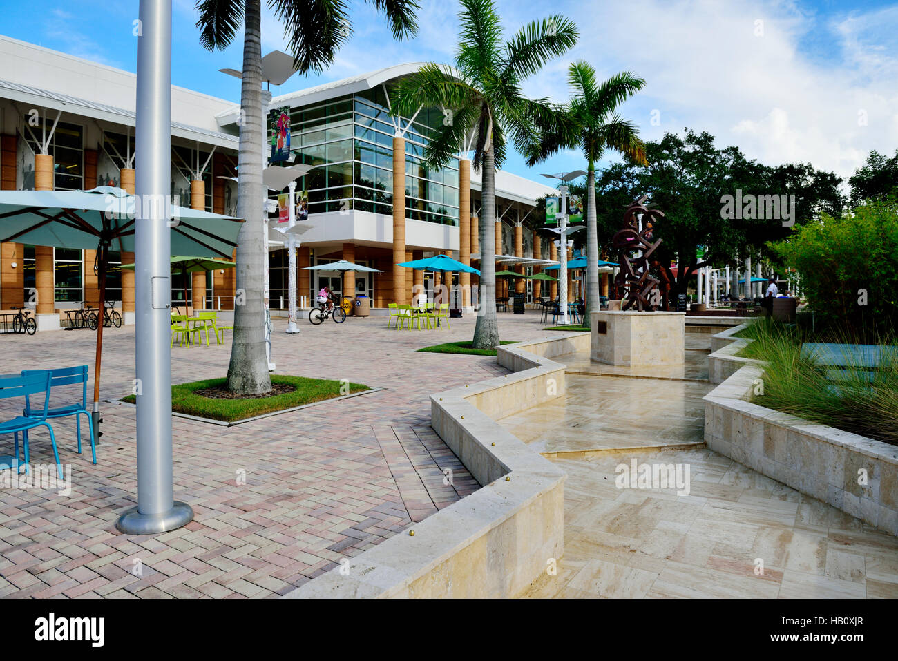 Fort Myers Regional Library and Cornog Plaza, Fort Myers, Florida Stock Photo