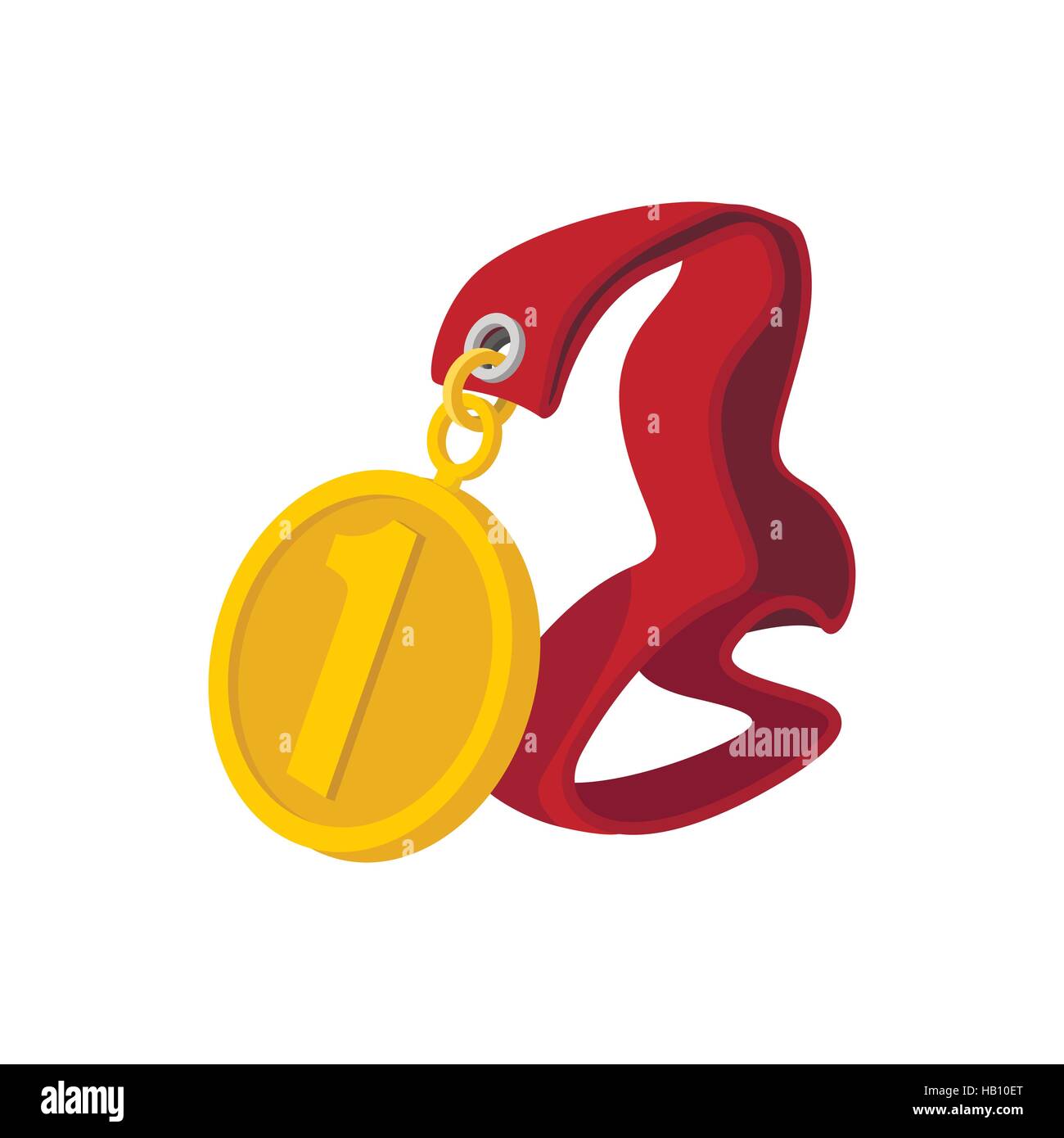 First Place Medal On A Red Ribbon Cartoon Icon Stock Vector Image Art Alamy