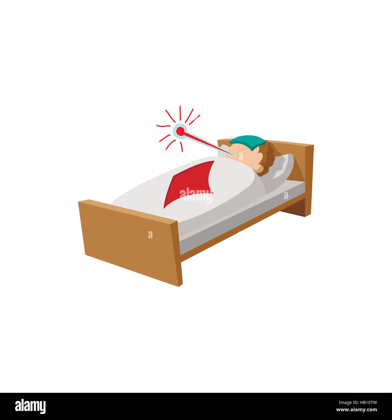 Sick man in the bed cartoon icon Stock Vector Image & Art - Alamy