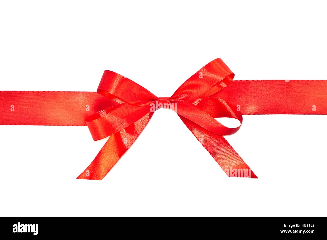 Red bow from ribbon isolated on white background Stock Photo - Alamy