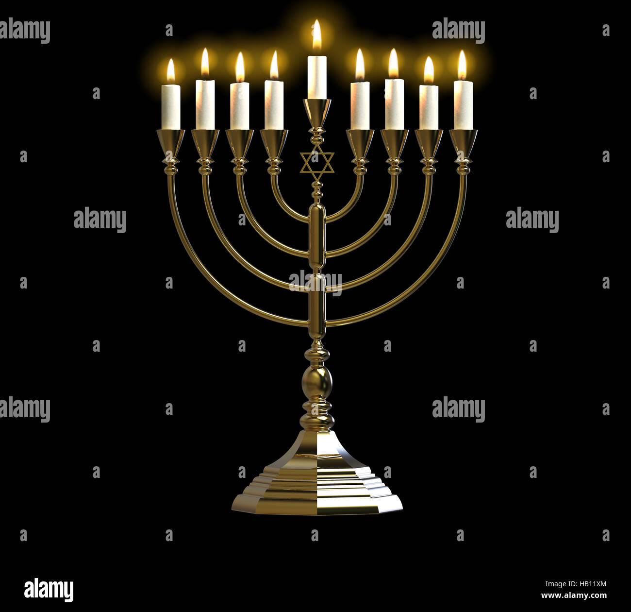 Hanukkah menorah 3D render Stock Photo Alamy
