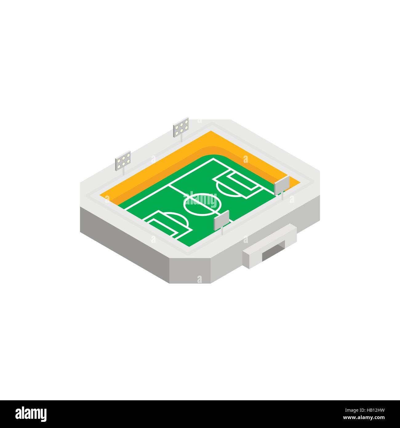 Soccer field isometric 3d icon Stock Vector