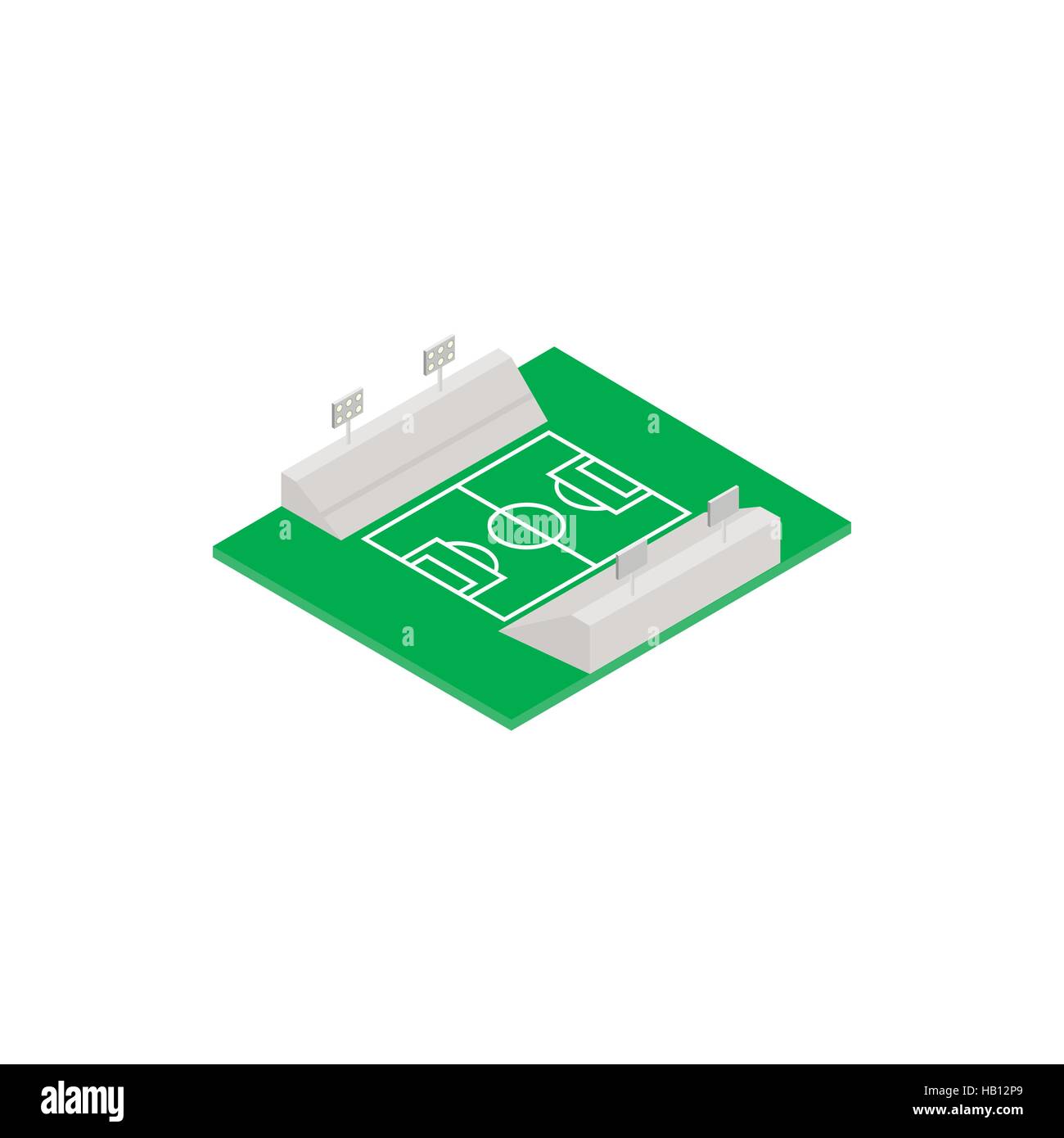 Open football playground isometric icon Stock Vector