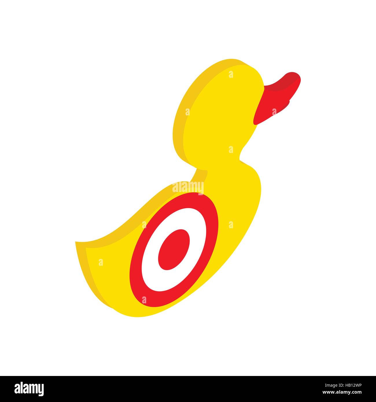 Yellow duck target isometric 3d icon Stock Vector