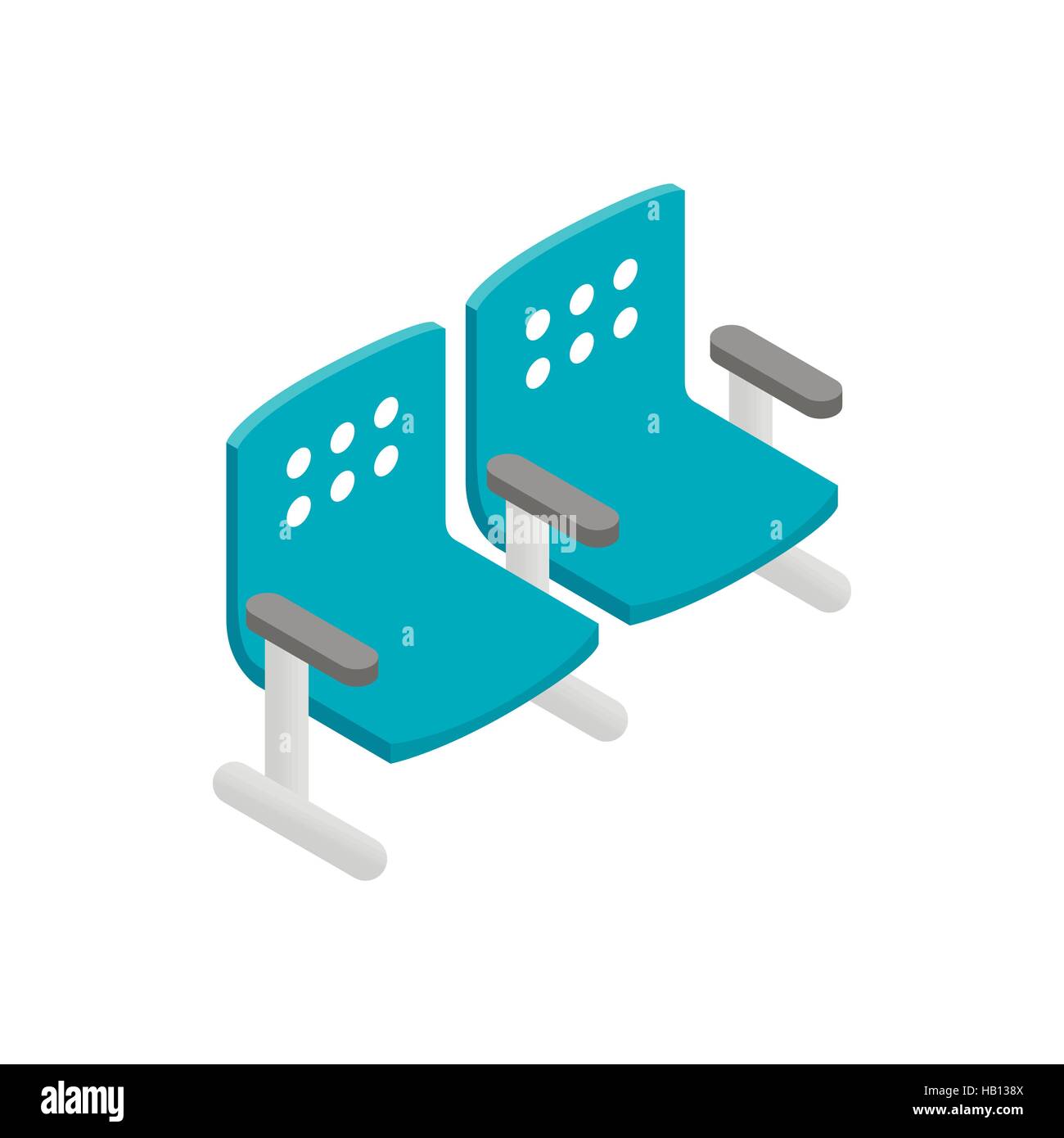 Chairs waiting area isometric 3d icon Stock Vector