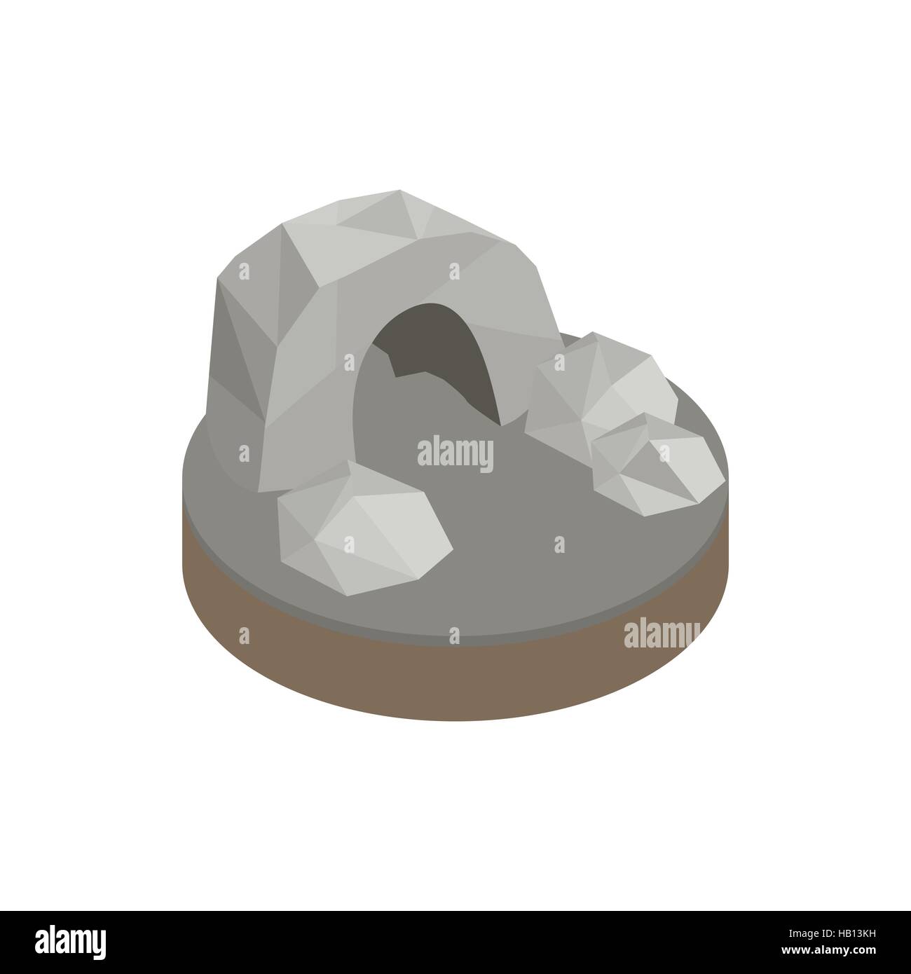 Underground cave  isometric 3d icon Stock Vector