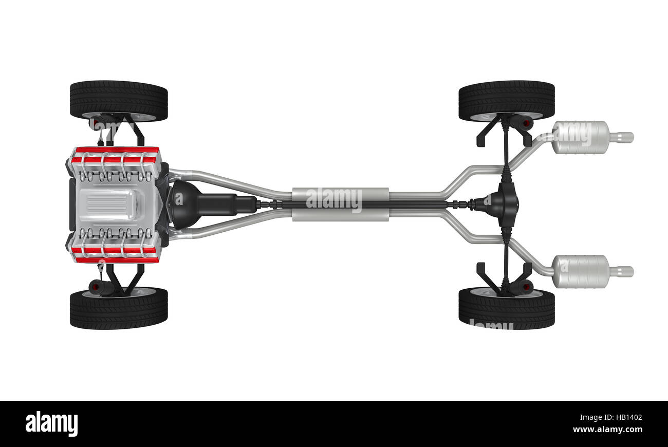 Car Chassis with Engine Stock Photo Alamy