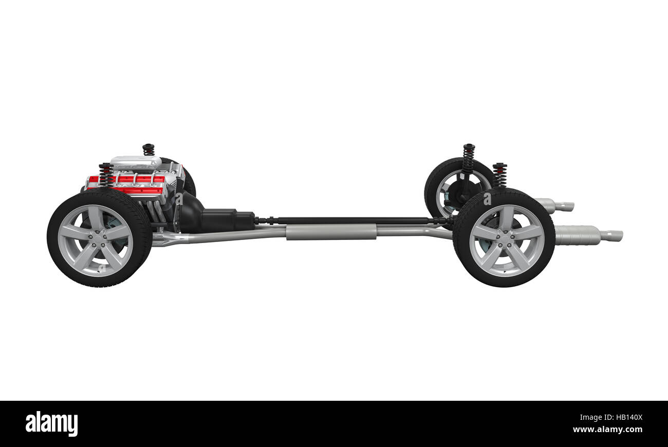 Car Chassis with Engine Stock Photo Alamy