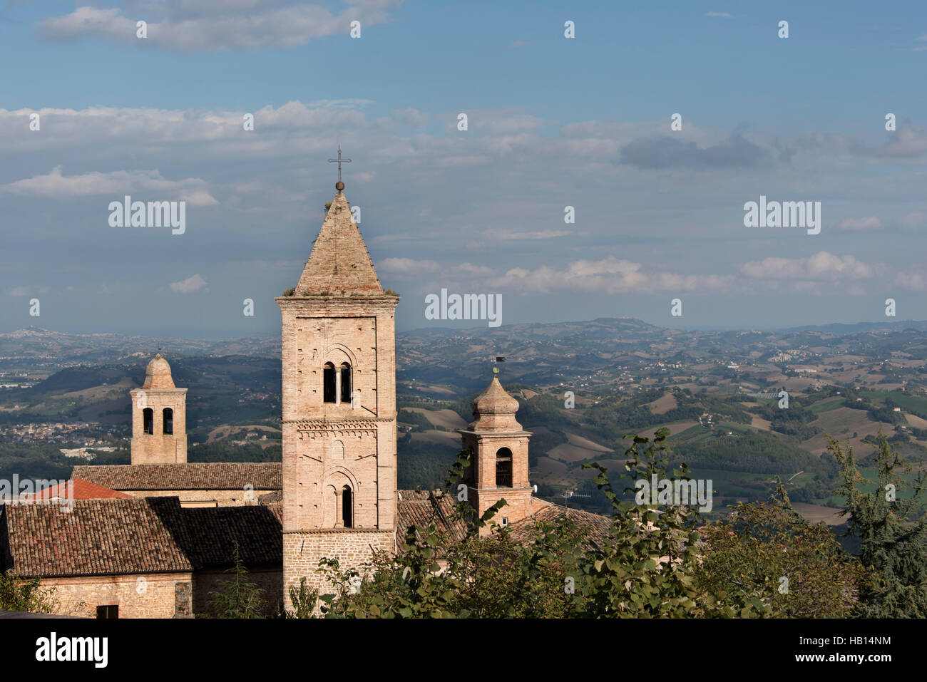 The view from the hill top town of Penna San Giovanni Stock Photo