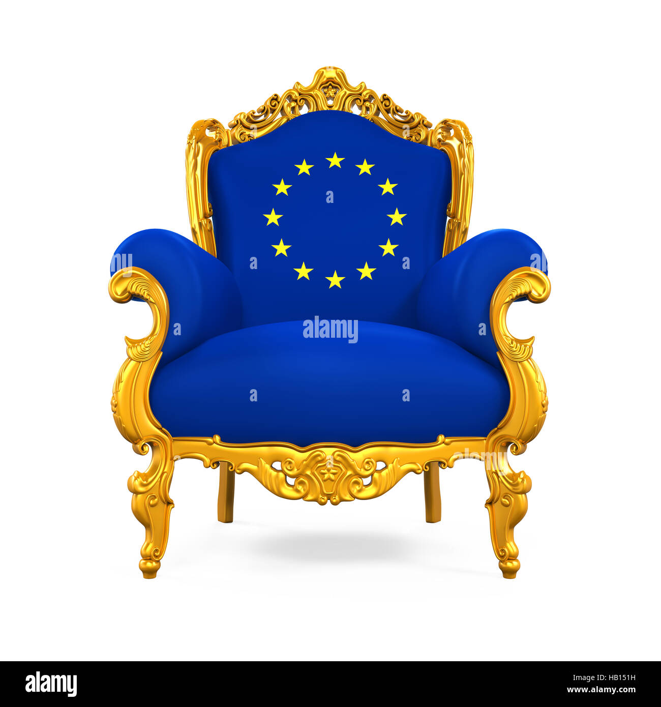 Throne Chair with European Union Flag Stock Photo Alamy