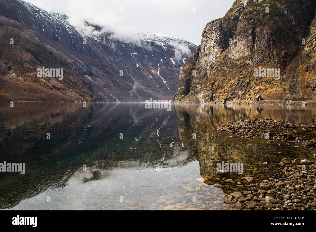 Very scenic fjord coast with clean and clear water. Norway Stock Photo