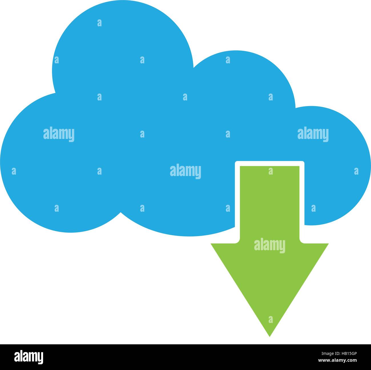 cloud storage with download arrow icon over white background. vector ...